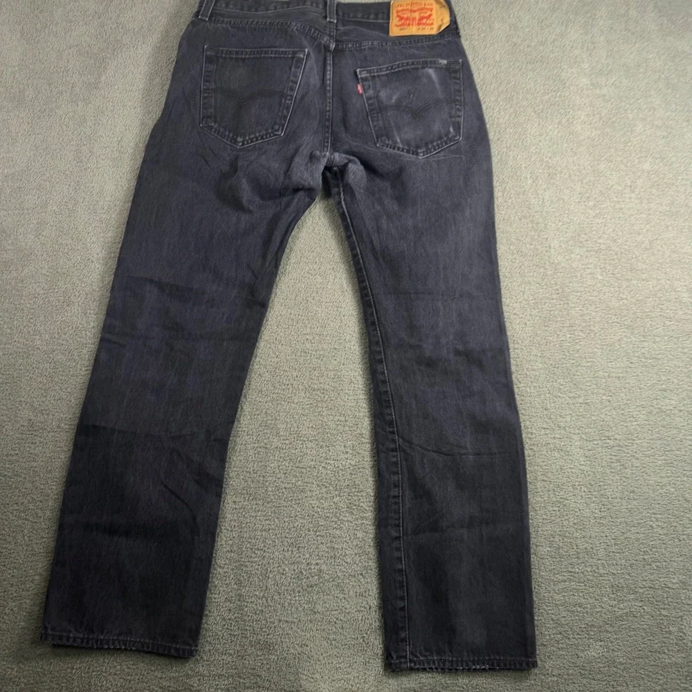 Levis 501 Original Fit Mens Faded Black Straight Leg Button Fly Jeans 34x32